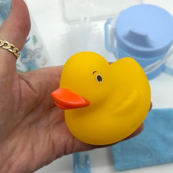 NEW Blue Baby Bath 6 Items Set with Duck, Bag included - Picture 5 of 6